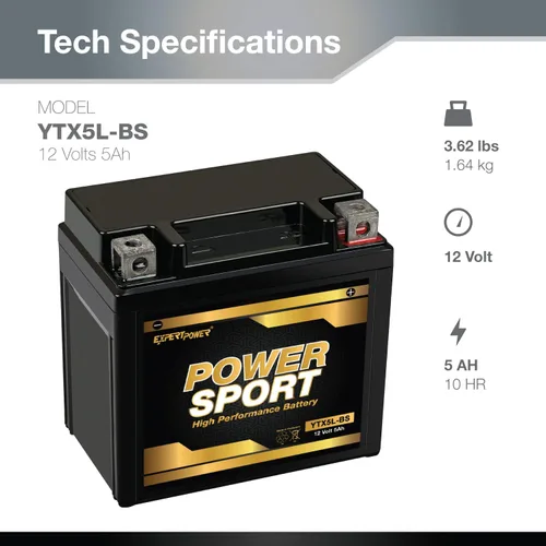 Miniatura 2 de Baterías de 12 voltios para motocicletas, marca ExpertPower
