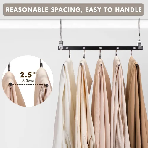 Miniatura 6 de HOUSE DAY Perchas para pantalones que ahorran espacio, perchas de madera para armario, antideslizantes, multifuncionales, organizador de pantalones