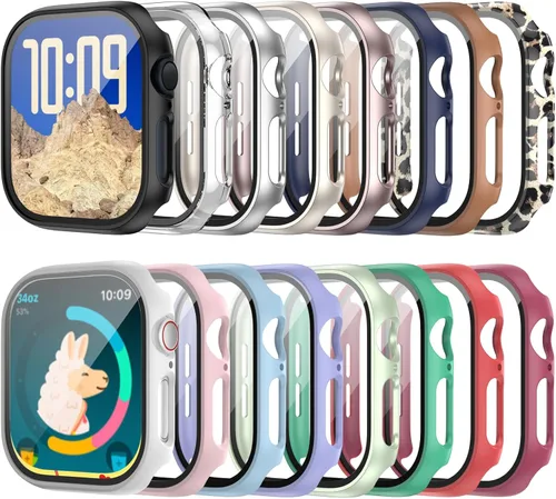Miniatura 7 de COMMUTER [Paquete de 16] para Apple Watch Series 3/2/1 Protector de pantalla de 1.496 pulgadas, carcasa rígida de policarbonato ultrafino