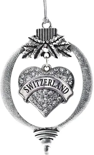 Miniatura 160 de Inspired Silver Adornos festivos de dije de corazón pave de plata con circonitas cúbicas