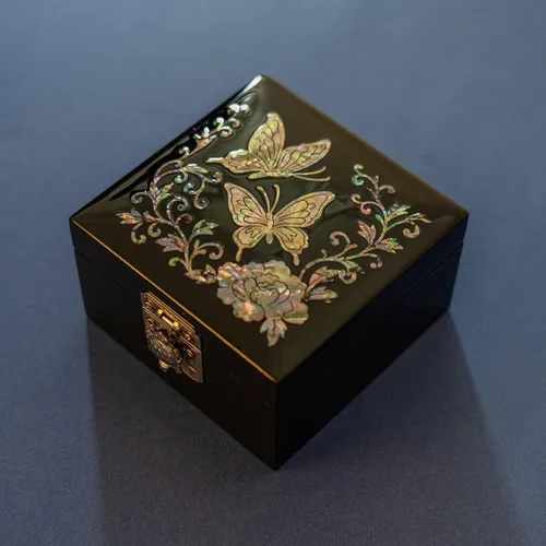Miniatura 6 de February Mountain Joyero pequeño de mariposa de nácar Regalos para su amistad, regalos de cumpleaños para mujeres, mamá, esposa, novia, mejor
