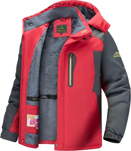 Miniatura 7 de Chaqueta de esquí de invierno para hombre, cálida e impermeable, forro polar, abrigo de nieve con capucha y resistente al viento, impermeable