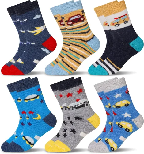 Miniatura 49 de Eocom 6 pares de calcetines de invierno cálidos de lana para niños y niñas