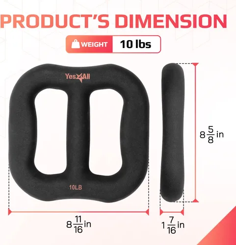 Miniatura 2 de Yes4All Mancuerna multifuncional de neopreno 3 en 1, con núcleo sólido, curva ergonómica, color negro