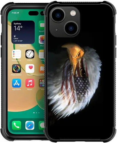 Miniatura 56 de ZHEGAILIAN Funda compatible con iPhone 14, funda de munición AK 47, parte trasera de vidrio templado+funda protectora de TPU de silicona suave