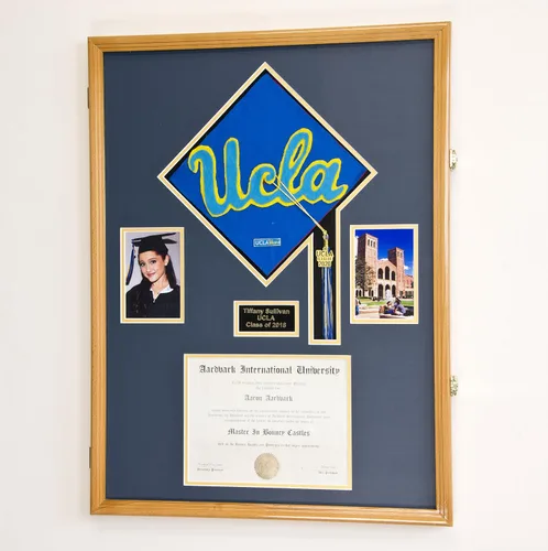 Miniatura 19 de Marco de diploma de graduación personalizado con borla, tapa de fotos grabado, vitrina para certificado de 11 x 8.5 pulgadas con colores Acabado