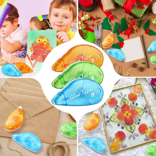Miniatura 7 de Geyee 30 piezas de cinta adhesiva de doble cara con rodillo, adhesivo permanente de 0,76 cm x 800 cm, cinta de doble cara con puntos para álbumes