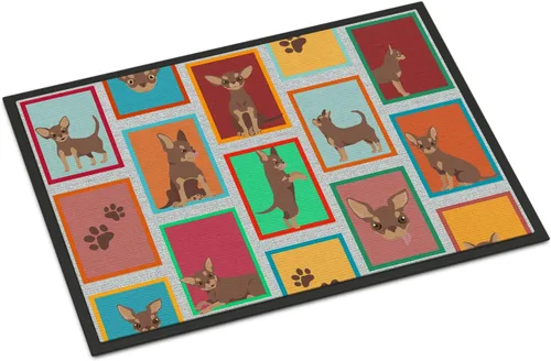 Miniatura 140 de Caroline's Treasures MLM1149MAT - Felpudo rojo Border Collie de 18 x 27 pulgadas, para interiores y exteriores, para entrada, antideslizante, Border