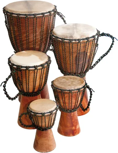 Miniatura 3 de Djembe Principiante Liso, 24" de alto, 9-10.5" Cabeza