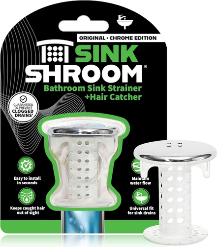 Miniatura 9 de SinkShroom Edición Cromada Revolucionaria - Protector de Drenaje para Lavabo de Baño, Atrapador de Pelos, Filtro, Trampa, Negro