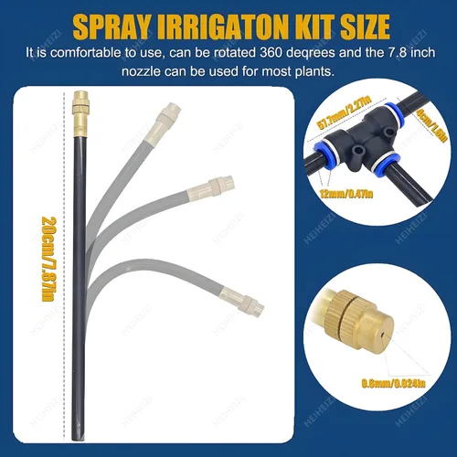 Miniatura 3 de New Quick Connector Drip Irrigation Kits,Automatic Irrigation System with 360-degree Bending Dropper,Adjustable atomizing Copper Nozzle for Watering
