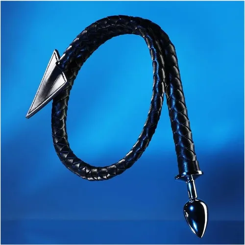 Miniatura 5 de Metal Anal Plug Pu Cuero Látigo Sexo Anal Cola Cosplay Butt Plug Juegos para adultos Rendirse y controlar Juguetes sexuales anales
