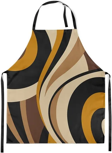 Miniatura 17 de Castle Fairy Delantal de cocina geométrico en espiral, moderno delantal impermeable con rayas simples para adultos (sin bolsillo), 31 x 26 pulgadas