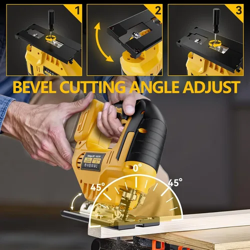 Miniatura 5 de Sierra caladora compatible con batería Dewalt de 20V Max, herramienta de sierra caladora inalámbrica sin escobillas NATBEESY, luz de trabajo LED