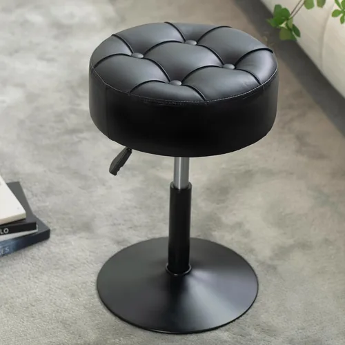 Taburete de tocador ajustable con espuma de alta densidad y base de metal, silla giratoria de maquillaje, taburete de maquillaje pequeño para