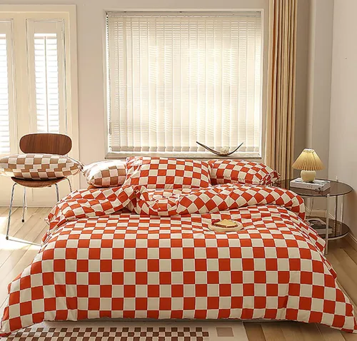 Miniatura 55 de KAREVER Juego de edredón azul y blanco a cuadros, juego de ropa de cama para niñas, juego de edredón a cuadros azul y blanco, manta para niños