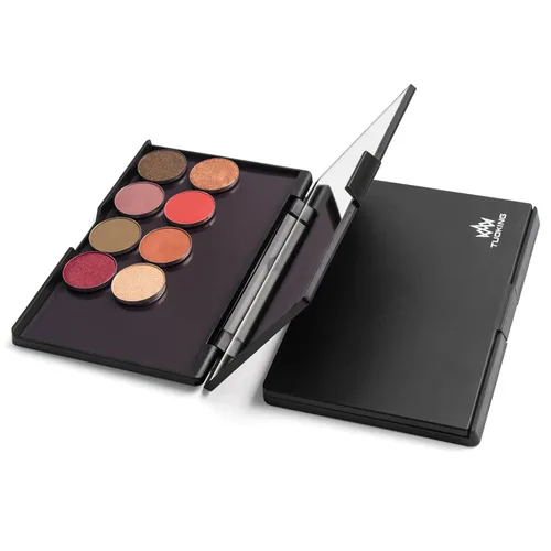 Miniatura 5 de Paleta magnética de maquillaje con espejo y 20 calcomanías de metal, paleta de almacenamiento vacía para sombra de ojos, resaltador de polvo