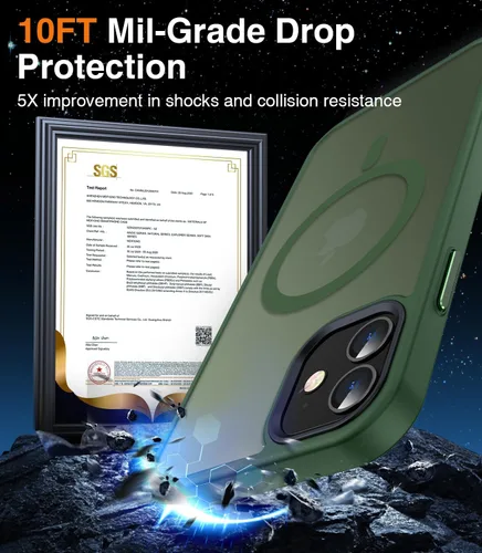 Miniatura 5 de Meifigno Funda magnética para iPhone 11, [protección de grado militar y compatible con Magsafe], policarbonato mate translúcido con teclas
