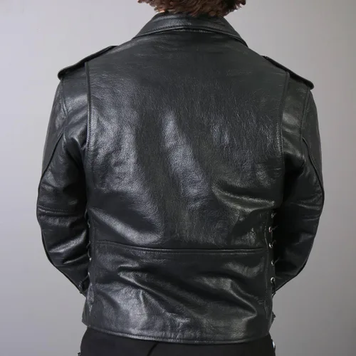 Miniatura 4 de Chaqueta para motocicleta negra clásica Hot Leathers con revestimiento y cierre externo