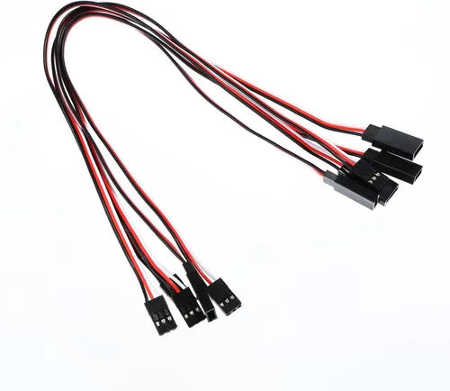 Miniatura 5 de Tecunite 20 cables de extensión servo de 3 pines, cable de extensión de servo RC hembra a macho, conectores de cable para tablero de control