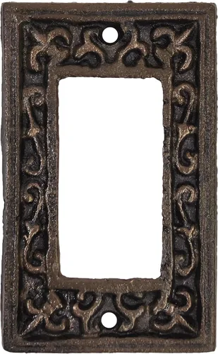 Miniatura 12 de Lulu Decor, Fleur De Lis - Placa de enchufe de hierro fundido en acabado marrón rústico antiguo