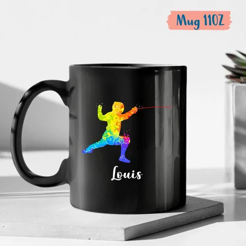 Miniatura 4 de Regalos de esgrima para esgrimer, taza de café personalizada de esgrima, regalos deportivos de esgrima, taza de entrenador de esgrima, regalo