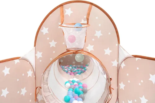 Miniatura 5 de Tienda de campaña desplegable 3 en 1 para niños con túnel y piscina de pelotas para niños, niñas, bebés y niños pequeños, casa