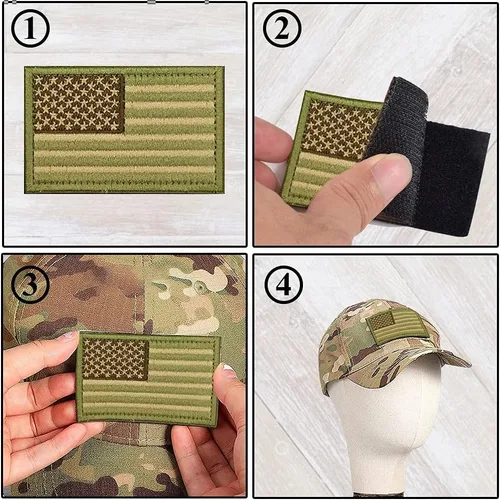 Miniatura 3 de Parche de bandera estadounidense, juego de 10 paquetes, parches militares tácticos de moral de Estados Unidos para mochilas, sombreros, equipos