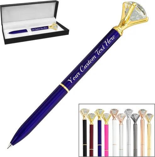 Miniatura 4 de 1 bolígrafo de diamante con cristal, bolígrafos personalizados a granel con grabado sin nombre, bolígrafos de diamante personalizados, lápiz óptico