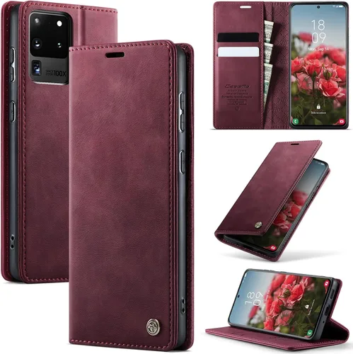 Miniatura 82 de Funda tipo cartera para iPhone 13 de piel tipo cartera con tarjetero y función atril, cierre magnético, bloqueo RFID, TPU a prueba de golpes