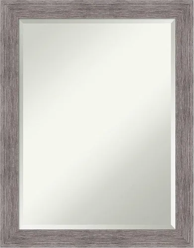 Miniatura 43 de Amanti Art Espejo de baño gris para sobre el fregadero, espejo rectangular gris rústico de corteza de 25 x 21 pulgadas, marco rústico de campo