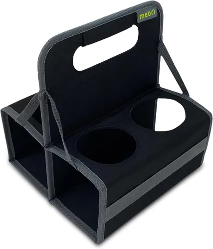 Miniatura 9 de meori Portabebidas reutilizable para 2 tazas, portador de tazas para llevar, plegable, portador de café con asa para vino, cócteles, organizador