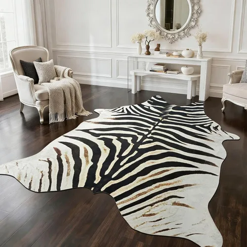 Miniatura 40 de BENRON Alfombra Premium de Piel de Vaca Sintética, Estampado de Vaca, Alfombras Rústicas Occidentales para Sala de Estar y Dormitorio, Pieles