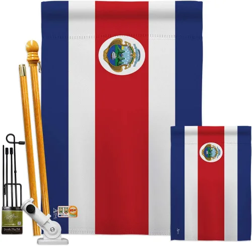 Miniatura 4 de Americana H140060 Banderas de la Nacionalidad Mundial de Costa Rica. Bandera de casa vertical decorativa de 28.0 x 39.8 in impresa en Estados