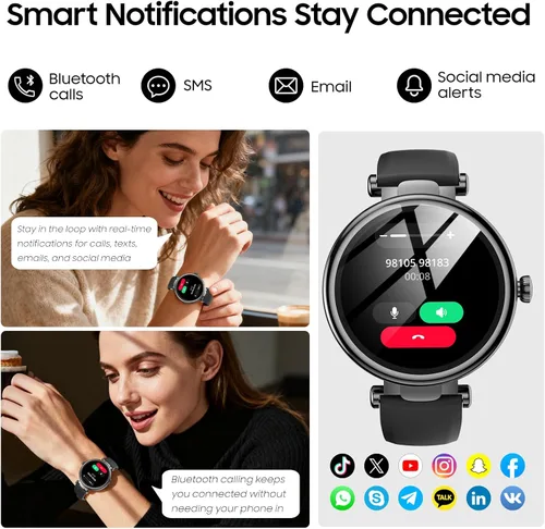 Miniatura 4 de TOZO S8 AMOLED Smart Watch for Women Men, Fitness Tracker with Bluetooth Calling & Notifications, 3ATM Waterproof, Sleep & Stress Tracking, 100+