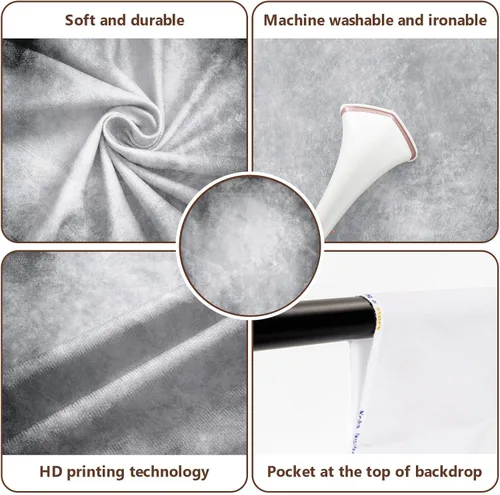 Miniatura 8 de Kate Fondo de fotografía abstracta de microfibra para retrato de retrato azul cadete, 10 pies de ancho x 6.5 pies (alto), color azul