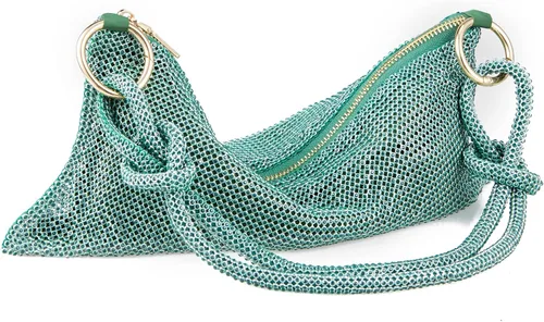 Miniatura 4 de Chanrekenti Bolso de noche con diamantes de imitación, bolso brillante con diamantes de imitación, bolso Hobo