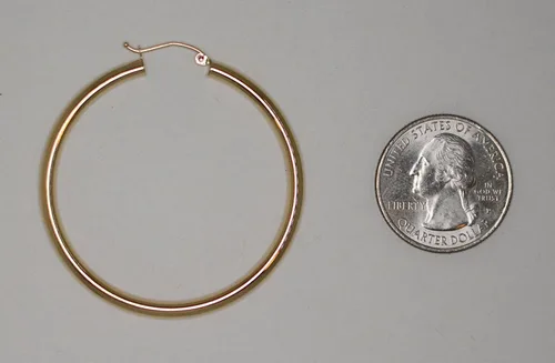 Miniatura 5 de Aretes de aro de oro amarillo de 14 quilates de 0.118 in de grosor con cierre de clic, (tubo de 0.118 in)