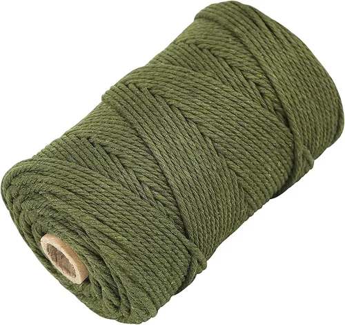 Miniatura 70 de Cordón de algodón para macramé, hilo torcido de 4 capas, cuerda de algodón natural, suministros perfectos de macramé, para hacer soportes colgantes