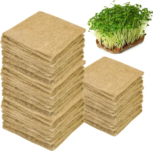 Kit de 64 microverdes, almohadillas hidropónicas de germinación de 5 x 5 pulgadas, alfombrilla de cultivo microverde, producción orgánica para
