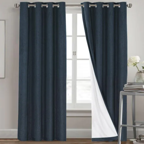 Miniatura 170 de Primitive - Cortinas opacas 100 % de lino texturizado natural para dormitorio, sala de estar, cortinas para ahorra energía, tela de arpillera