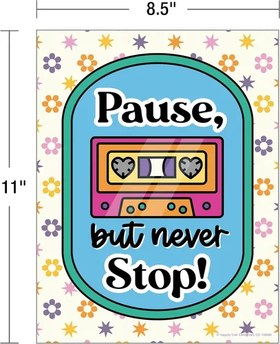 Miniatura 3 de Happily Ever Elementary Retro Remix 12 piezas de carteles motivacionales, de los años 70 y 80, arte de pared inspirador con afirmaciones positivas