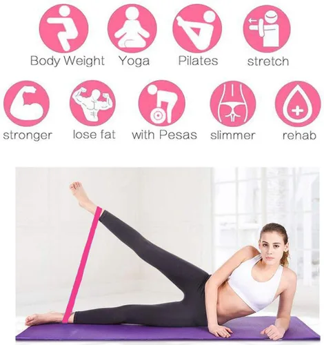 Miniatura 4 de Bandas de ejercicio de resistencia, juego de 5, bandas de resistencia para estiramiento, entrenamiento de fuerza, terapia física, fitness en casa