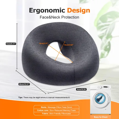 Miniatura 3 de Reposacabezas de masaje facial para cama, almohada boca abajo, masaje para dormir, almohada BBL después de la cirugía, recuperación posterior a