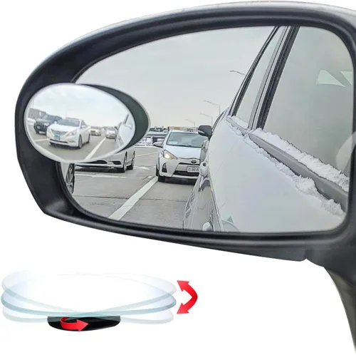 Miniatura 12 de Ampper Espejo de Punto Ciego en Forma de Abanico, Vidrio HD sin Marco Adhesivo Ajustable Convexo de Gran Angular Retrovisor Espejo para Automóvil