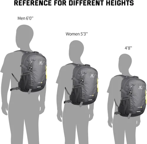 Miniatura 9 de SKYSPER Mochila pequeña para senderismo, mochila de viaje ligera de 20 L, mochila de día para senderismo para mujeres y hombres Lantc20-gris oscuro