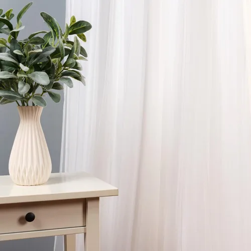 Miniatura 5 de Best Home Fashion Juego de 2 paneles de ventana de tul de encaje con aislamiento térmico y ojales de níquel de acero inoxidable para dormitorio