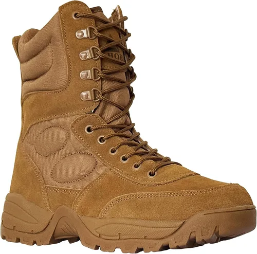 Miniatura 8 de Botas militares tácticas para hombre, zapatos negros para hombre, desierto, combate, ejército, senderismo, al aire libre, cremallera lateral