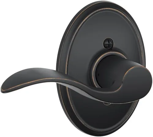 Miniatura 48 de SCHLAGE - Manija de puerta Accent con cerradura de paso libre para pasillo y armario en bronce antiguo - F10 ACC 716 Bronce Envejecido