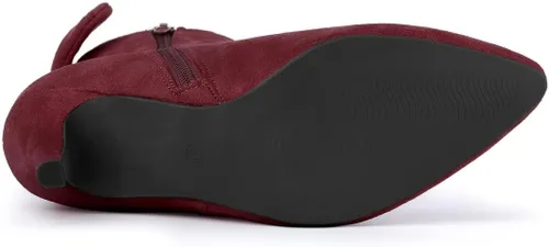 Miniatura 5 de Allegra K Botines de tacón de aguja con punta puntiaguda para mujer